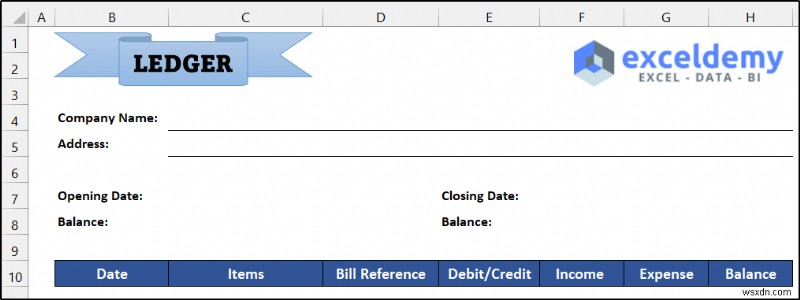 How to Maintain Ledger Book in Excel (with Easy Steps)
