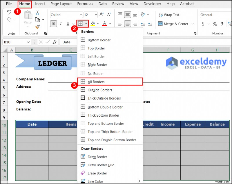 How to Maintain Ledger Book in Excel (with Easy Steps)