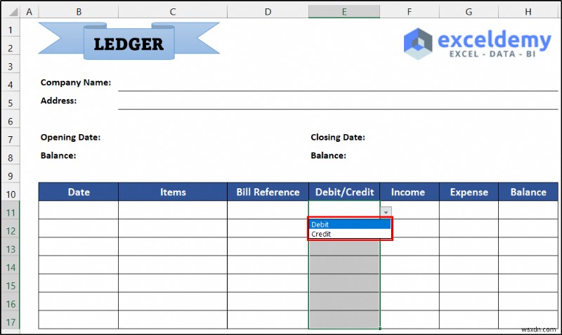 How to Maintain Ledger Book in Excel (with Easy Steps)