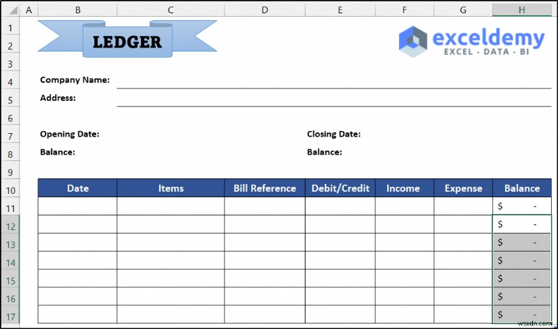 How to Maintain Ledger Book in Excel (with Easy Steps)