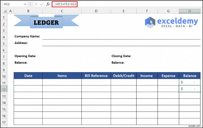 How to Maintain Ledger Book in Excel (with Easy Steps)