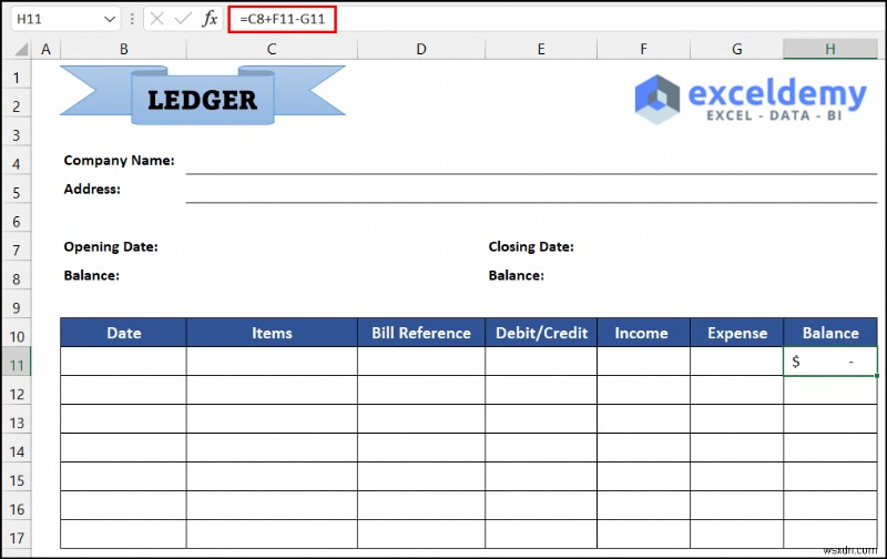 How to Maintain Ledger Book in Excel (with Easy Steps)