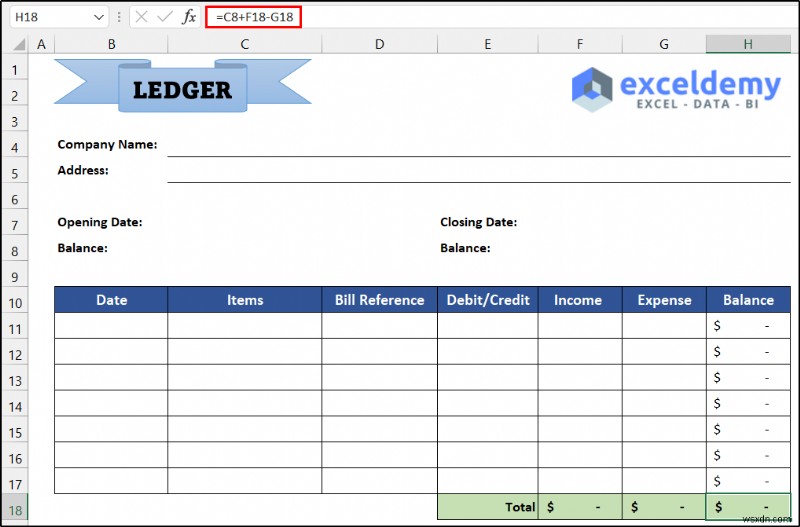 How to Maintain Ledger Book in Excel (with Easy Steps)