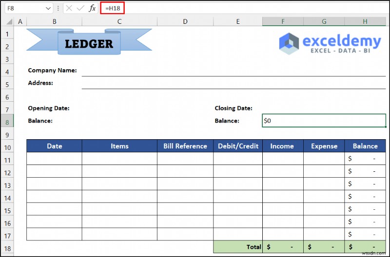 How to Maintain Ledger Book in Excel (with Easy Steps)