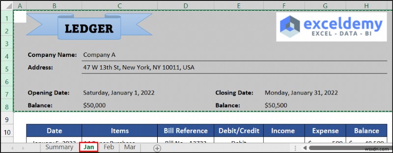 How to Maintain Ledger Book in Excel (with Easy Steps)