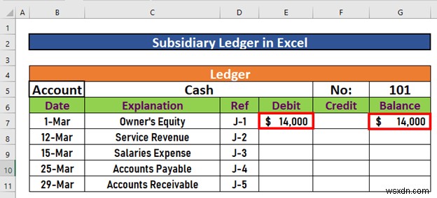 How to Make Subsidiary Ledger in Excel (With Easy Steps)