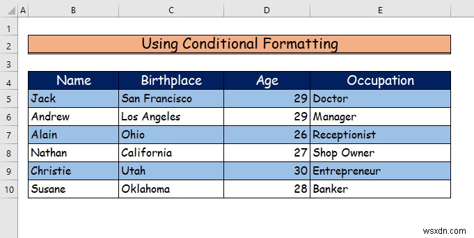 How to Shade Every Other Row in Excel (3 Ways)