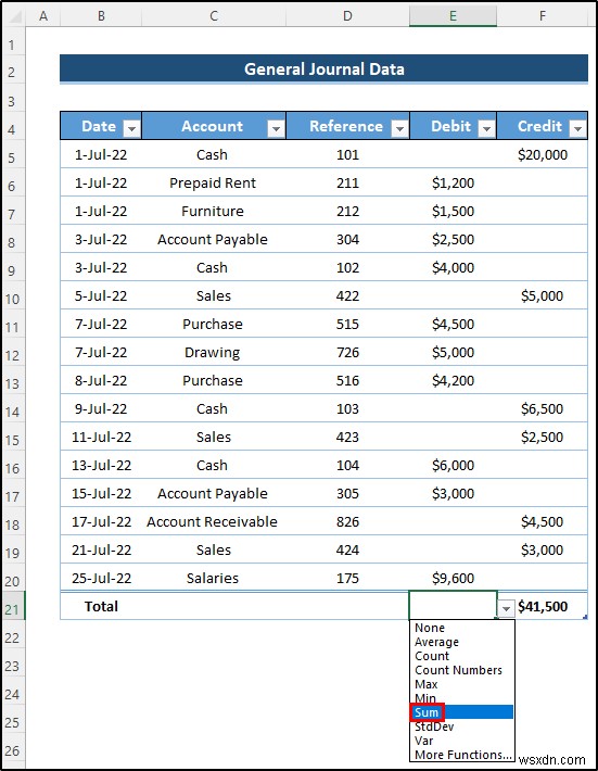 Create General Ledger in Excel from General Journal Data