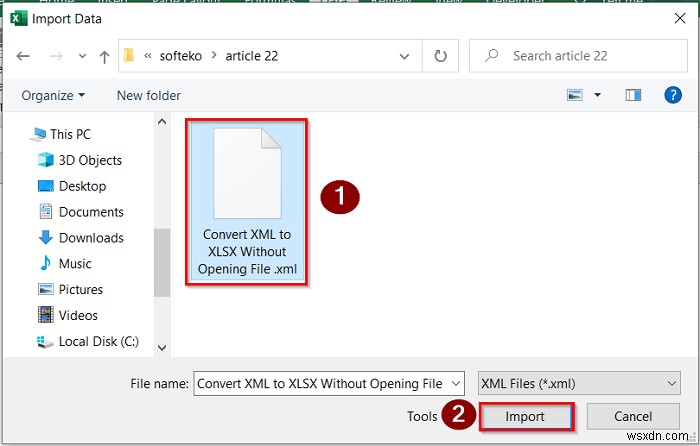 How to Convert XML to XLSX Without Opening File