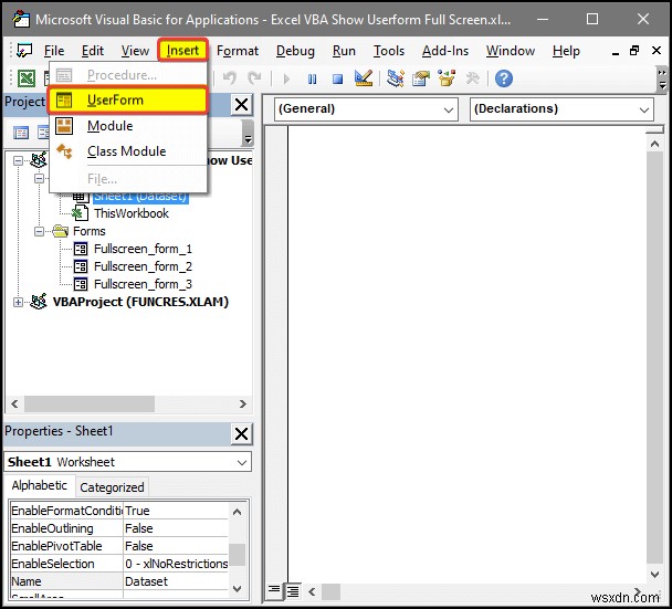 Excel VBA: Show Userform in Full Screen (4 Easy Ways)