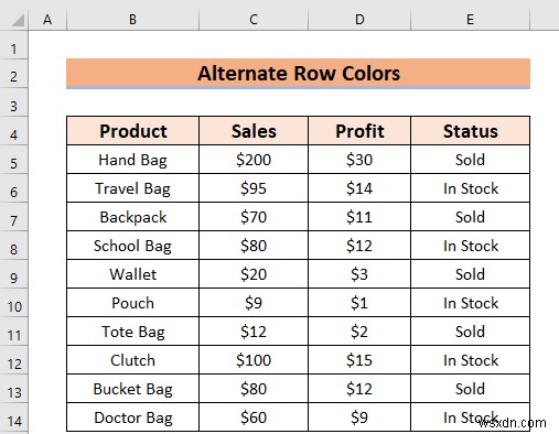 How to Alternate Row Colors in Excel Without Table (5 Methods)
