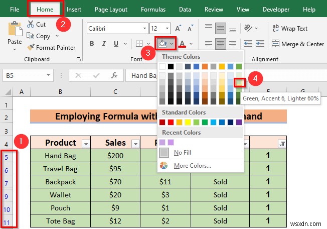 How to Alternate Row Colors in Excel Without Table (5 Methods)