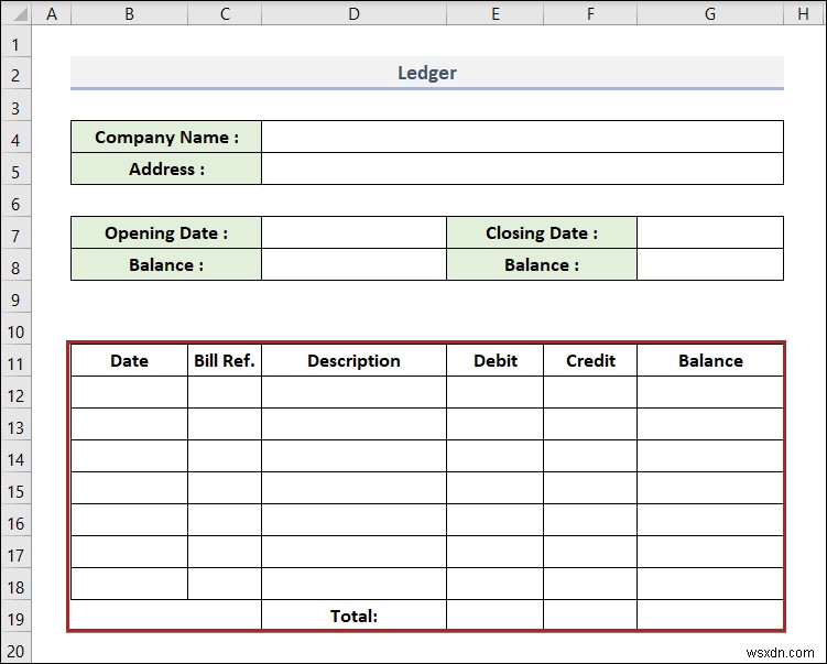 How to Make a Ledger in Excel (with Easy Steps)