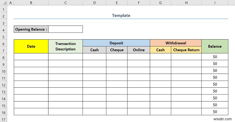 How to Make a Bank Ledger in Excel (with Easy Steps)