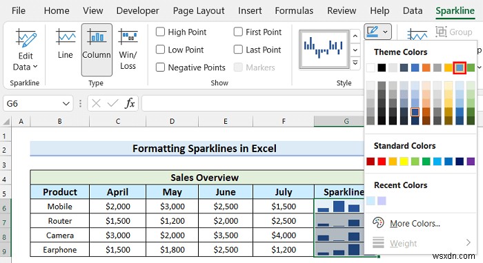 How to Add Markers to Sparklines in Excel (with Easy Steps)