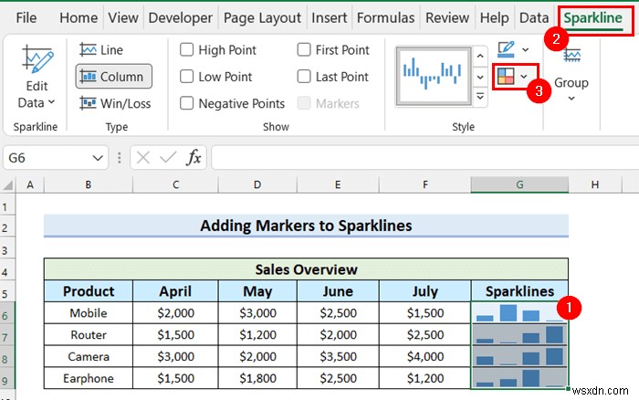 How to Add Markers to Sparklines in Excel (with Easy Steps)
