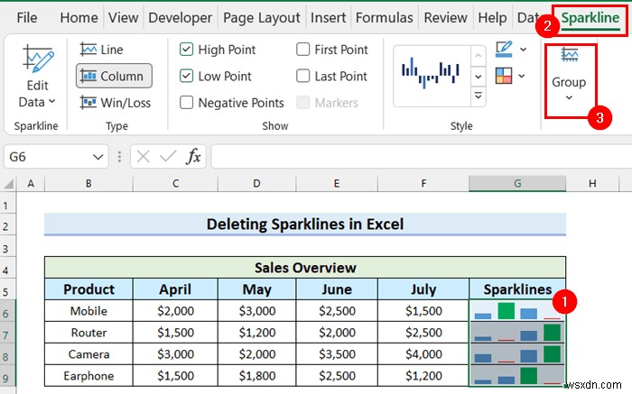 How to Add Markers to Sparklines in Excel (with Easy Steps)