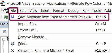 How to Color Alternate Row for Merged Cells in Excel