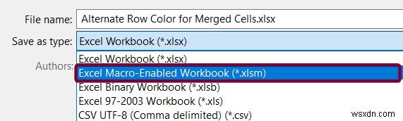 How to Color Alternate Row for Merged Cells in Excel