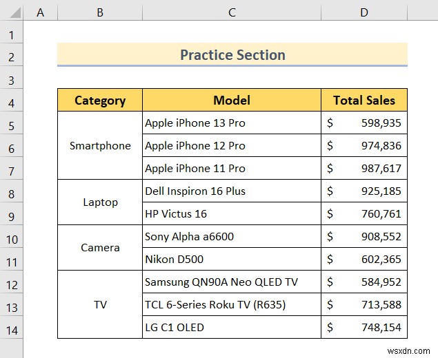 How to Color Alternate Row for Merged Cells in Excel