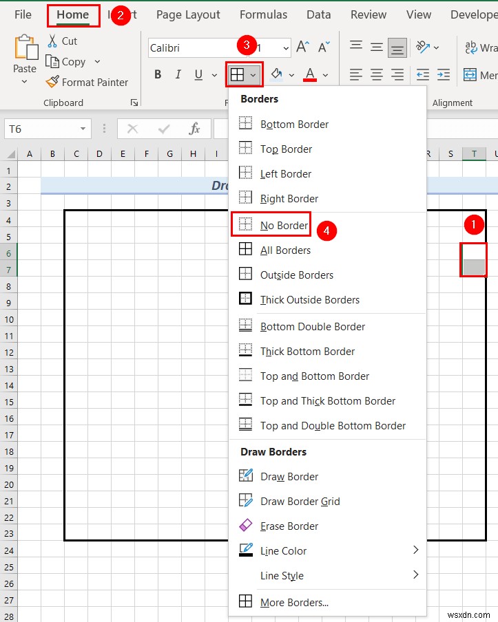 How to Draw Engineering Drawing in Excel (2 Suitable Examples)