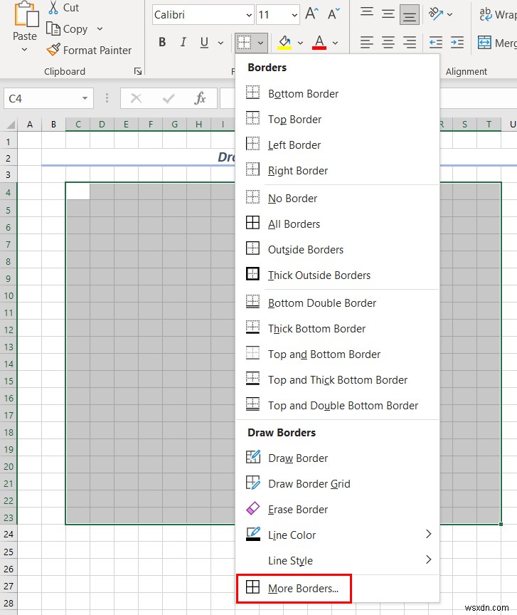 How to Draw Engineering Drawing in Excel (2 Suitable Examples)