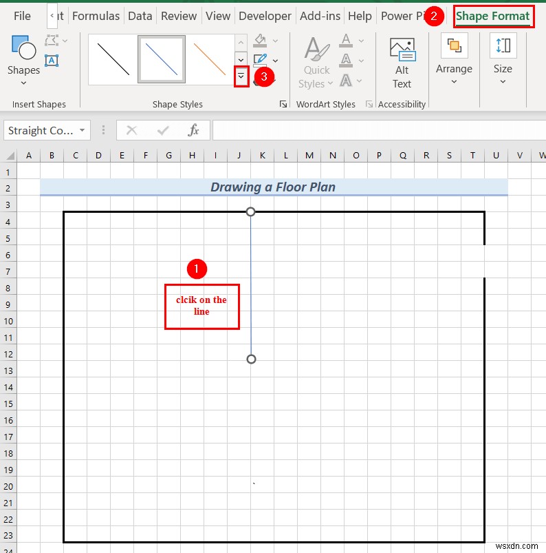 How to Draw Engineering Drawing in Excel (2 Suitable Examples)