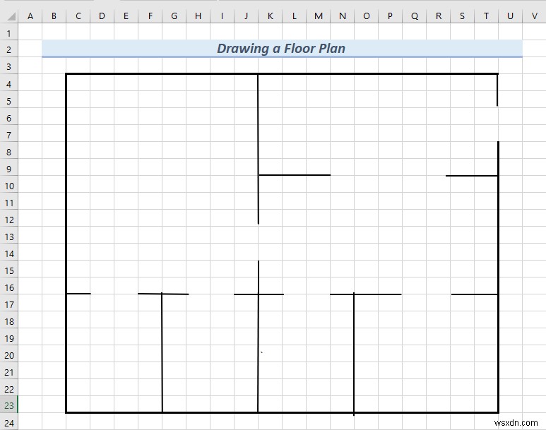 How to Draw Engineering Drawing in Excel (2 Suitable Examples)