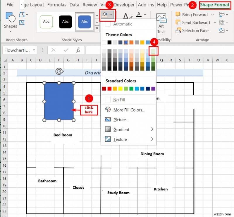 How to Draw Engineering Drawing in Excel (2 Suitable Examples)