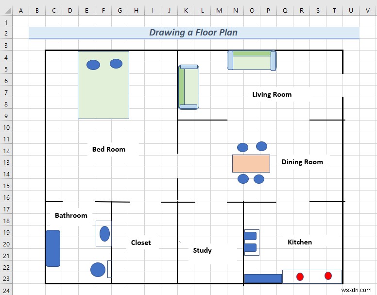 How to Draw Engineering Drawing in Excel (2 Suitable Examples)