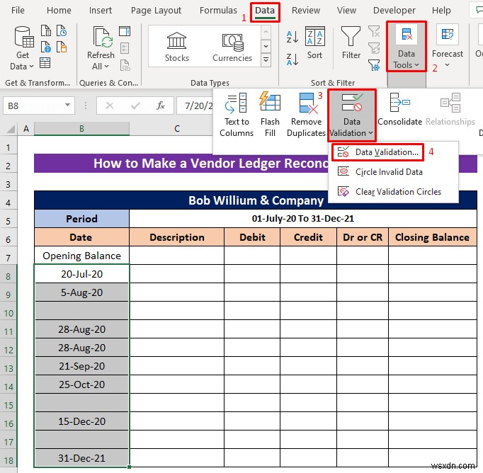 How to Make a Vendor Ledger Reconciliation Format in Excel