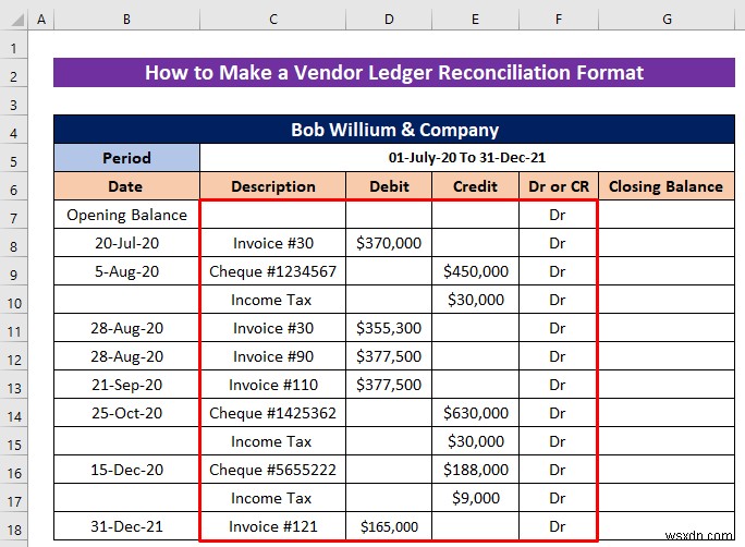 How to Make a Vendor Ledger Reconciliation Format in Excel
