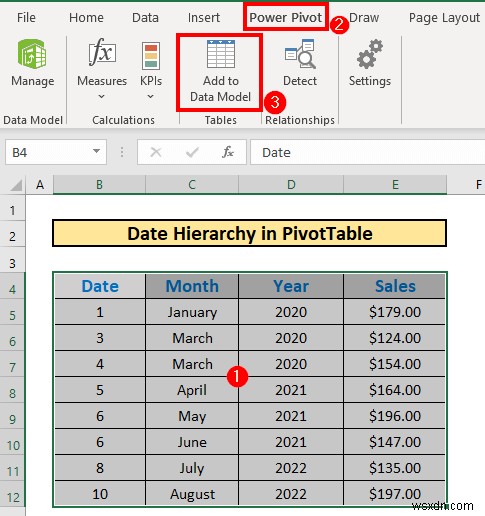 Create Date Hierarchy in Excel Pivot Table (with Easy Steps)