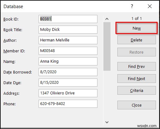 How to Create a Library Database in Excel (with Easy Steps)