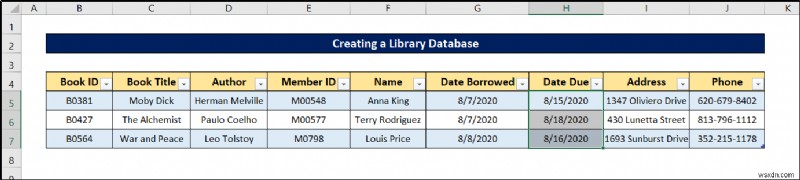 How to Create a Library Database in Excel (with Easy Steps)