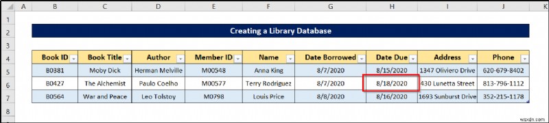 How to Create a Library Database in Excel (with Easy Steps)