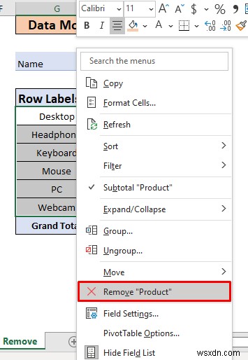 Remove Data Model from Pivot Table in Excel (with Easy Steps)