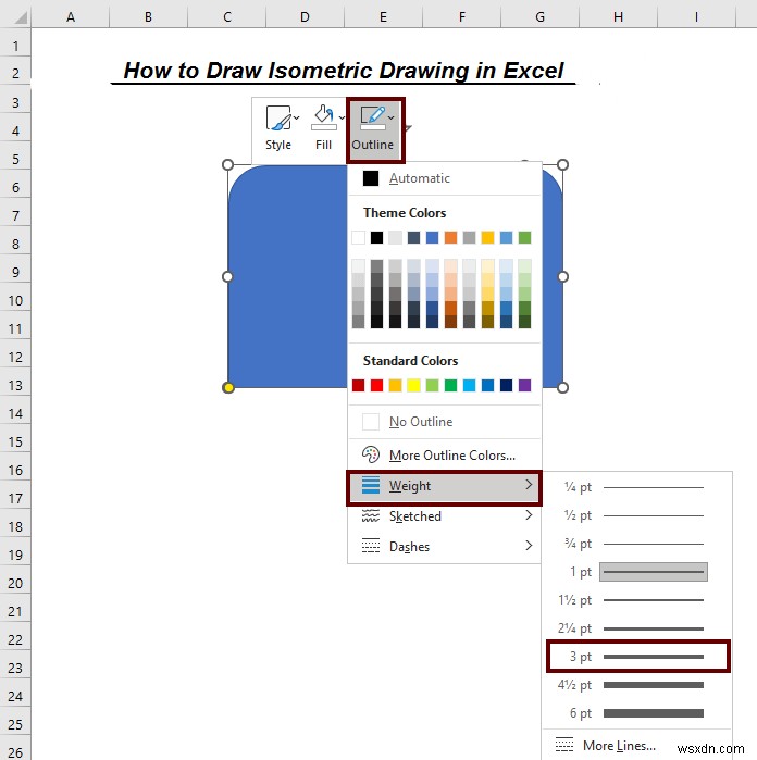 How to Draw Isometric Drawing in Excel (with Easy Steps)