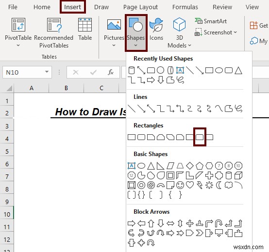 How to Draw Isometric Drawing in Excel (with Easy Steps)