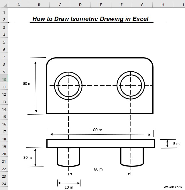 How to Draw Isometric Drawing in Excel (with Easy Steps)