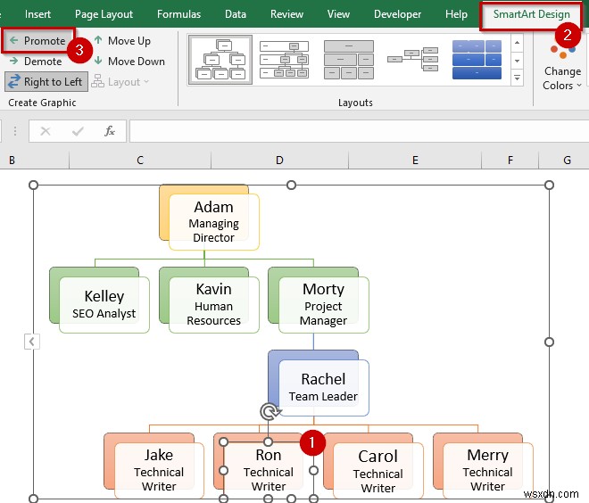 How to Make Hierarchy Chart in Excel (3 Easy Ways)