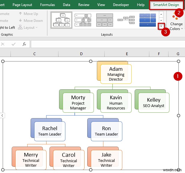 How to Make Hierarchy Chart in Excel (3 Easy Ways)
