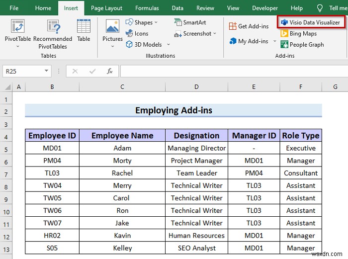 How to Make Hierarchy Chart in Excel (3 Easy Ways)