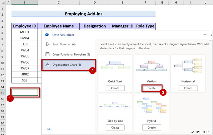 How to Make Hierarchy Chart in Excel (3 Easy Ways)
