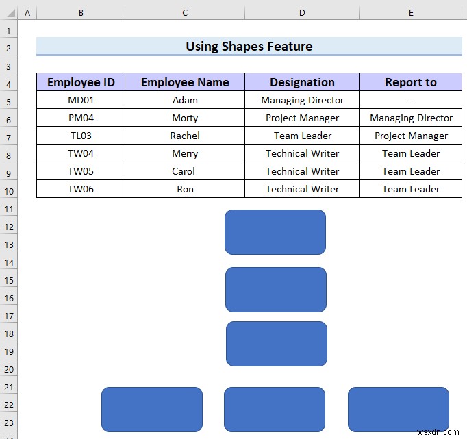 How to Make Hierarchy Chart in Excel (3 Easy Ways)
