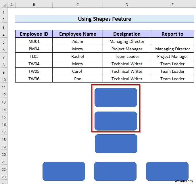 How to Make Hierarchy Chart in Excel (3 Easy Ways)