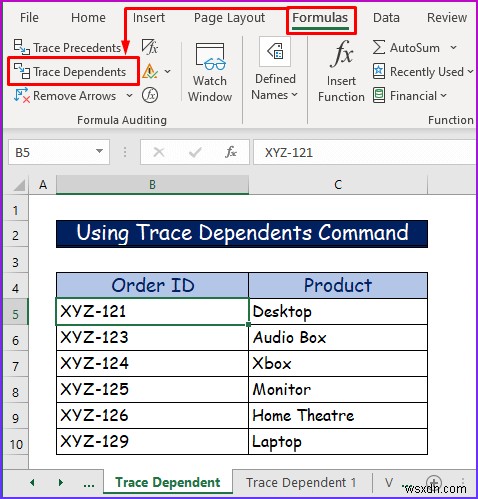 How to Trace Dependents Across Sheets in Excel (2 Easy Ways)