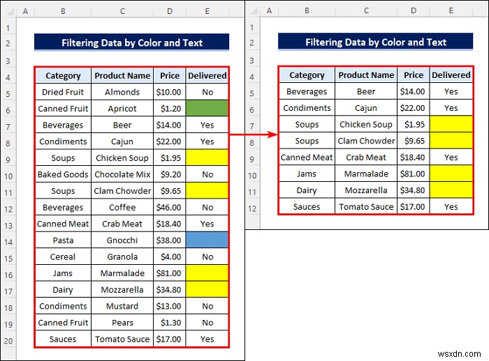 Excel Filter by Color and Text (with Easy Steps)
