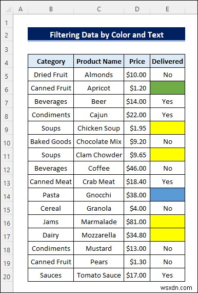 Excel Filter by Color and Text (with Easy Steps)