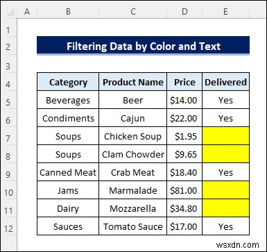 Excel Filter by Color and Text (with Easy Steps)